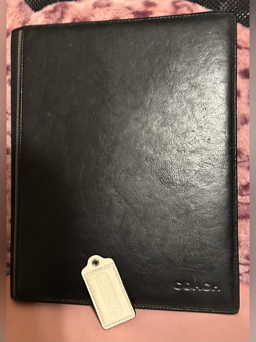 Coach Black Leather Folio